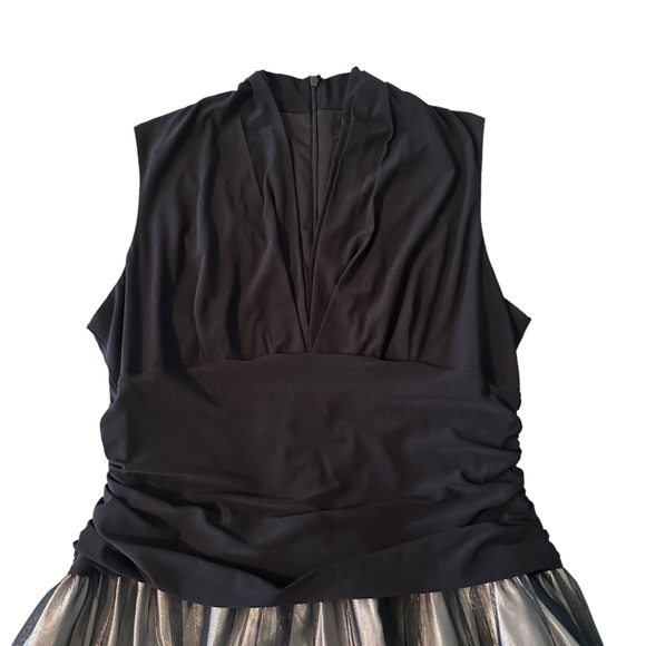 SLNY Floral Knee Length A Line Dress Sz 18 Navy Romantic Goth Whimsigoth Fairy - Picture 6 of 15